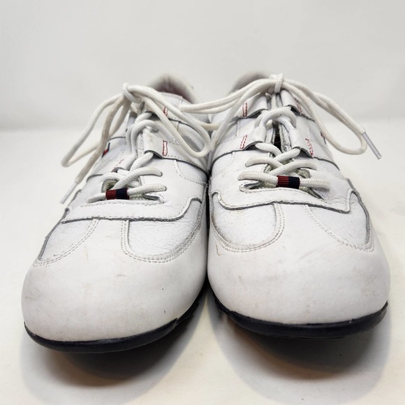 Tommy Hilfiger Mens Osborn White Leather Sneakers 12 Tennis Shoes Lace Up main image 8